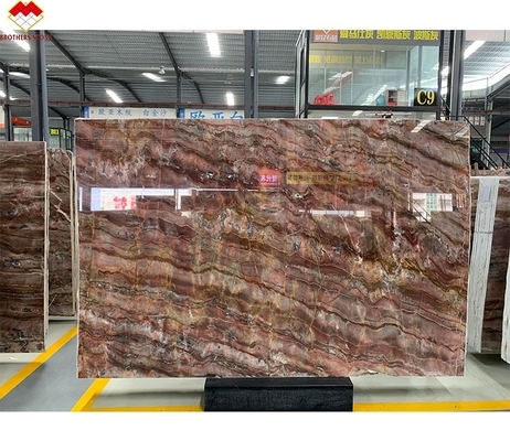 Junto con el libro Translúcido sangre-naranja Vena roja Ónix Piedra de mármol para decoración del lavabo