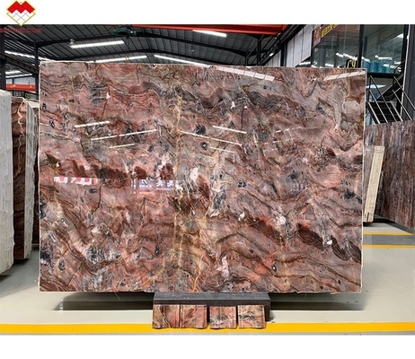 Junto con el libro Translúcido sangre-naranja Vena roja Ónix Piedra de mármol para decoración del lavabo