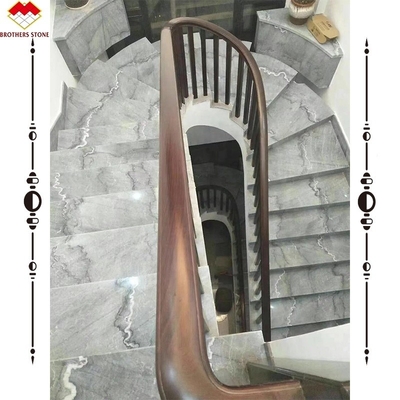 Escaleras de mármol de chorro de agua y elevadores para escaleras personalizadas en escaleras de arco de piedra natural