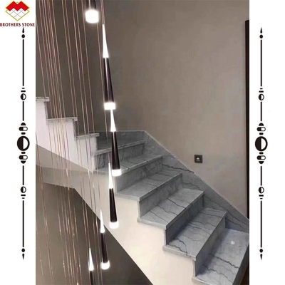 Escaleras de mármol de chorro de agua y elevadores para escaleras personalizadas en escaleras de arco de piedra natural