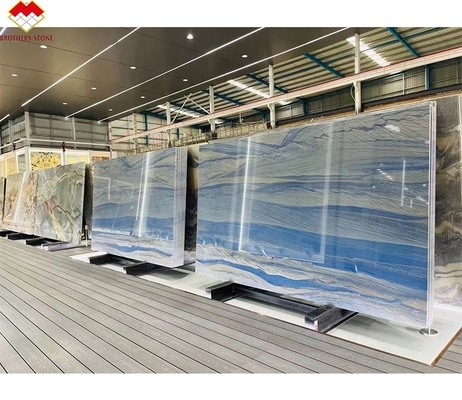 Diseño de paredes y pisos de hoteles Macaubas azules Piedra de mármol azul con venas blancas