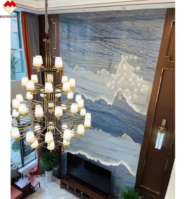 Diseño de paredes y pisos de hoteles Macaubas azules Piedra de mármol azul con venas blancas