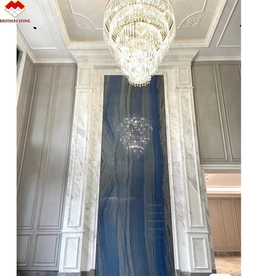 Diseño de paredes y pisos de hoteles Macaubas azules Piedra de mármol azul con venas blancas