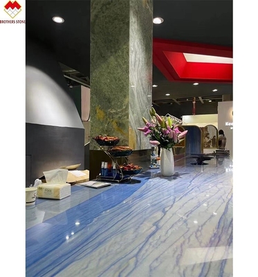 Diseño de paredes y pisos de hoteles Macaubas azules Piedra de mármol azul con venas blancas