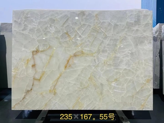 Panel de pared de piedra de la era glacial de ónix de cuarcita Componente de lavabo para encimera de isla interior