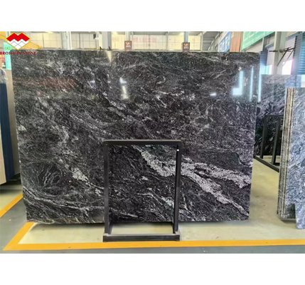 Tabla de mármol gris de onda pulida moderna a medida para el diseño de pisos de paneles de pared de hoteles