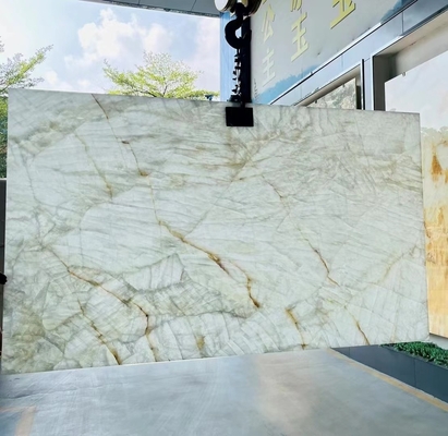 Panel de pared de piedra de la era glacial de ónix de cuarcita Componente de lavabo para encimera de isla interior