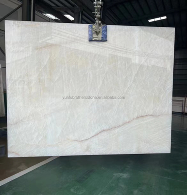 Translúcidas de hielo grieta pulido acabado blanco de ónix azulejos de mármol 30 * 60cm para las paredes de la villa