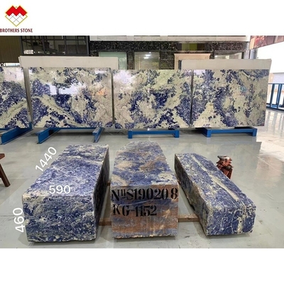 Marmol de ónix de sodalita azul transparente de Bolivia personalizado para pizarra grande o cortado a medida