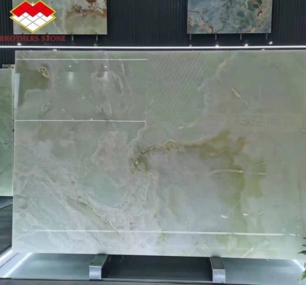 Modernas pizarras de piedra de ónix verde afgano para la decoración de la sala de estar y el comedor del hotel