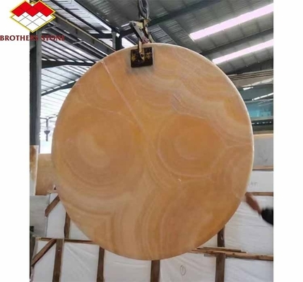 Superficie de acabado de diseño pulido retroiluminado de piedra de jade naranja para la cuenca y la mesa de comedor