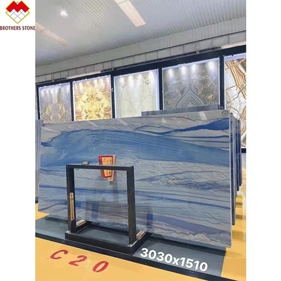 Azul Azul Macaubas Quartzita Piedra Pulida Superficie Refinada Diseño Gráfico para el final de la casa