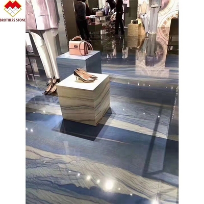 Azul Azul Macaubas Quartzita Piedra Pulida Superficie Refinada Diseño Gráfico para el final de la casa