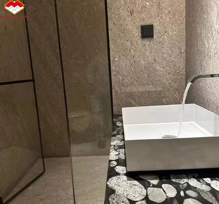 Panes de pared de baño de hotel de mármol moderno Kwong gris italiano