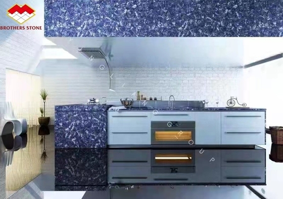Moderno azulejos azules de Bahía mármol color azul lemuriano azul de granito losas para la decoración de interiores