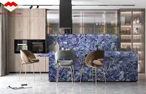 Moderno azulejos azules de Bahía mármol color azul lemuriano azul de granito losas para la decoración de interiores