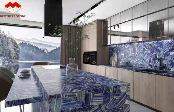 Moderno azulejos azules de Bahía mármol color azul lemuriano azul de granito losas para la decoración de interiores