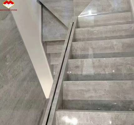 ODM OEM Polished Moonlight Gray Marble Stone Flooring Stairs para Hotel en Yunfu