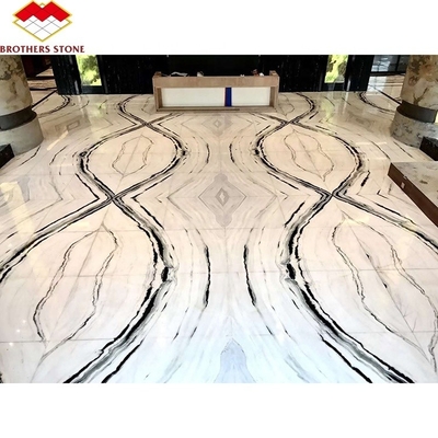 Plataformas de mosaico de mármol blanco Panda pulido Moderno y popular para la mesa de la escalera