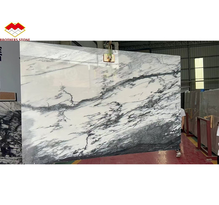 Montaña de nieve de mármol blanco Gran losa para el diseño moderno mesa de comedor de piedra natural