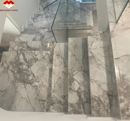 Brasil Calacatta Marmol gris Pez de barriga Marmol gris para el hotel Diseño de escaleras antideslizantes