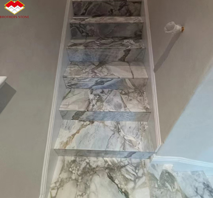 Brasil Calacatta Marmol gris Pez de barriga Marmol gris para el hotel Diseño de escaleras antideslizantes