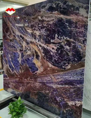 Polished Dream Zafiro Azul Ónix Quartzita Láminas de piedra de lujo retroiluminado Translúcido