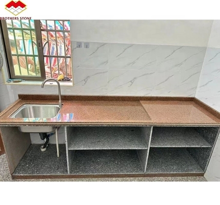 Piedra de granito china cortada a medida en estilo de lujo moderno para encimera de cocina pulida