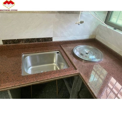 Piedra de granito china cortada a medida en estilo de lujo moderno para encimera de cocina pulida