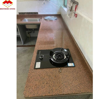 Piedra de granito china cortada a medida en estilo de lujo moderno para encimera de cocina pulida