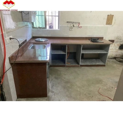 Piedra de granito china cortada a medida en estilo de lujo moderno para encimera de cocina pulida