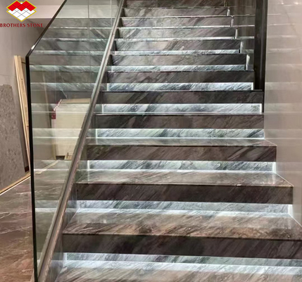 Diseño de interiores de hoteles Calcita de mármol pisos y escaleras con luz en Florencia Gris