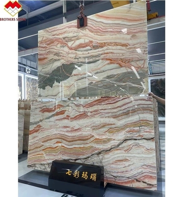 Competición de libros de carátulas de piedra de ónix colorido azulejos de piso de ónix retroiluminados arco iris
