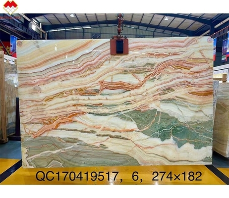 Competición de libros de carátulas de piedra de ónix colorido azulejos de piso de ónix retroiluminados arco iris