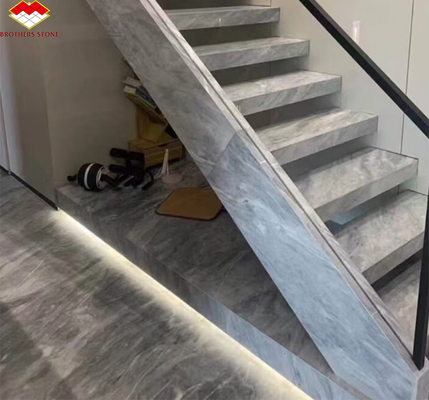 Popular Espacio gris de mármol gran pizarra para escaleras modernas de color gris ligero en la casa y el hotel
