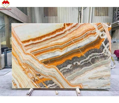 Competición de libros de carátulas de piedra de ónix colorido azulejos de piso de ónix retroiluminados arco iris
