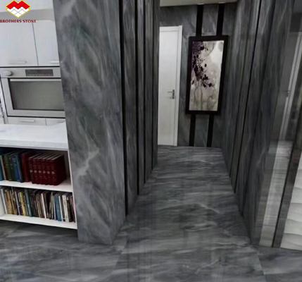 Popular Espacio gris de mármol gran pizarra para escaleras modernas de color gris ligero en la casa y el hotel