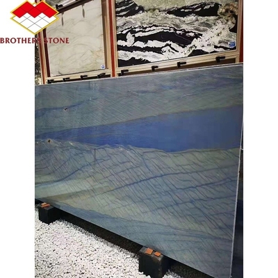 Imperial Azul Macaubas Mármol azul pulido para el piso azul claro Forma de piedra de la losa grande
