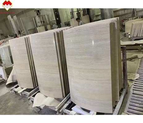 Revestimiento de columnas de mármol corintio de grano de madera moderno para mejoras personalizadas de villas