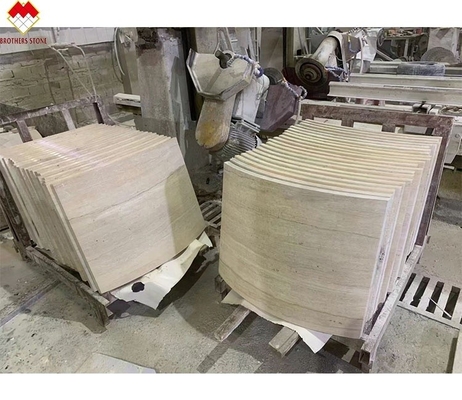 Revestimiento de columnas de mármol corintio de grano de madera moderno para mejoras personalizadas de villas