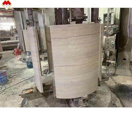 Revestimiento de columnas de mármol corintio de grano de madera moderno para mejoras personalizadas de villas