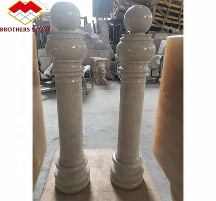 Columna pulida de piedra natural blanca cuadrada para mejoras en la casa