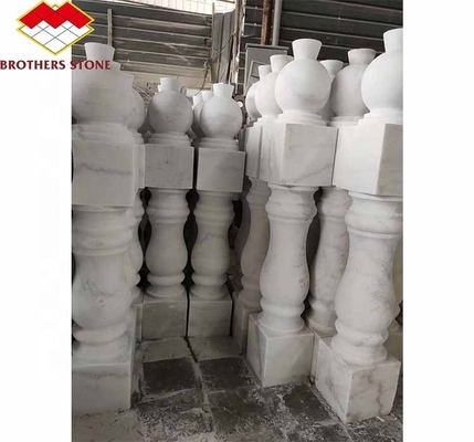 Columna pulida de piedra natural blanca cuadrada para mejoras en la casa