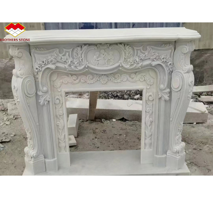 Caminera de estilo europeo personalizada de mármol natural para sala de estar interior moderna