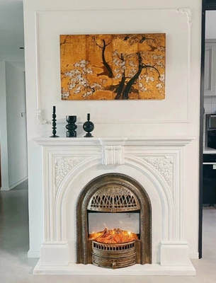 Estilo europeo chimenea interior moderna personalizada de mármol natural estilo nórdico italiano con chimenea para el salón