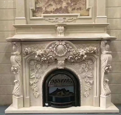 Caminera de estilo europeo personalizada de mármol natural para sala de estar interior moderna