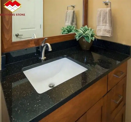 Cuenta de cocina de hotel y escaleras cortadas a medida Estrella negra india galaxia losas de granito
