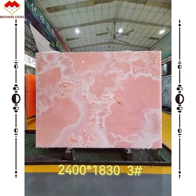Gran placa de ónix mármol impresionante blanco rosa piedra de ónix para el panel de la pared y la mesa