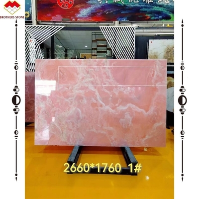 Gran placa de ónix mármol impresionante blanco rosa piedra de ónix para el panel de la pared y la mesa