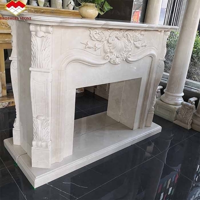 Caminera de piedra blanca de interior de crema moderna Caminera pulida de alrededor para mesa Villa